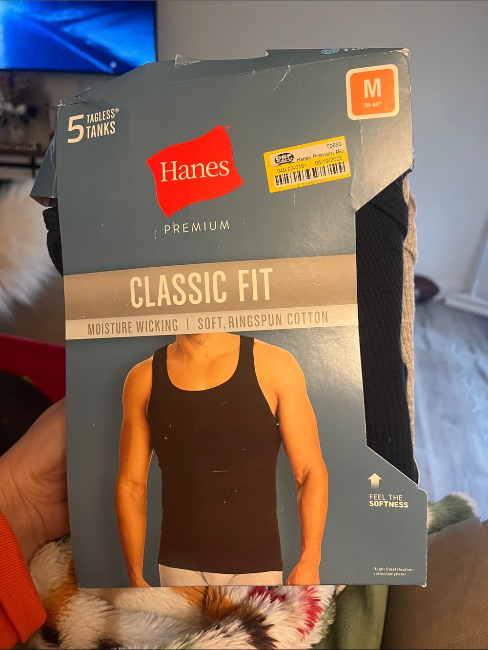 Hanes Premium Classic Fit Tagless Tanks - Black & Gray (5-Pack)